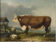 James Ward Hereford Bull with Sheep by a Haystack china oil painting artist